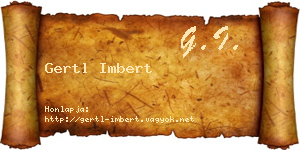Gertl Imbert névjegykártya